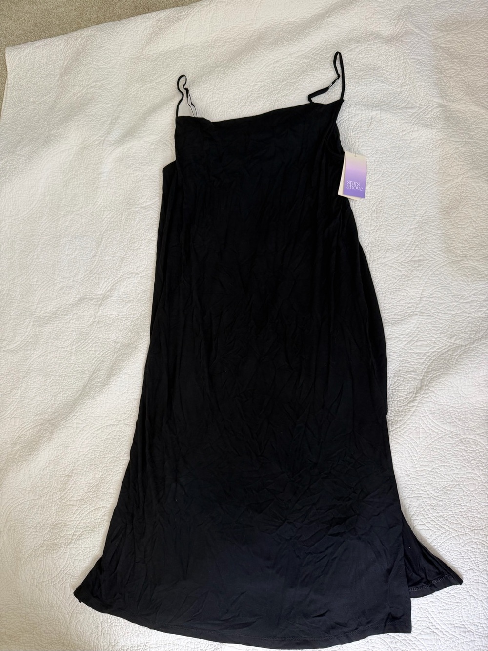 Black Slip Dress with Spaghetti Straps